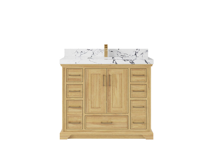 Charlotte 42 in. W x 22 in. D Single Sink Bathroom Teak Wood Vanity - photo 23