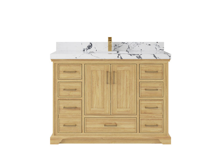 Charlotte 48 in. W x 22 in. D Single Sink Bathroom Teak Wood Vanity - photo 23