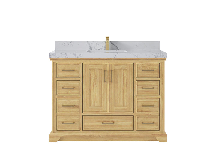 Charlotte 48 in. W x 22 in. D Single Sink Bathroom Teak Wood Vanity - photo 24