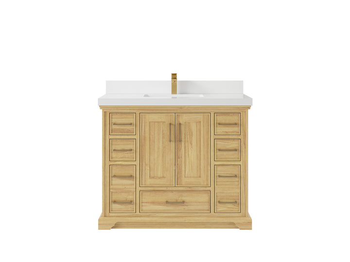 Charlotte 42 in. W x 22 in. D Single Sink Bathroom Teak Wood Vanity - photo 25