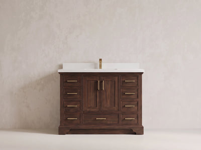Charlotte 48 in. W x 22 in. D Single Sink Bathroom Teak Wood Vanity
