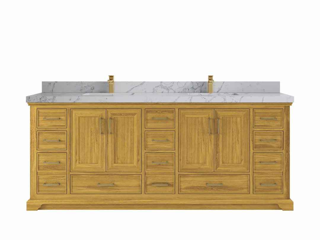 Charlotte White Oak 84 in. W x 22 in. D Double Sink Bathroom Vanity
