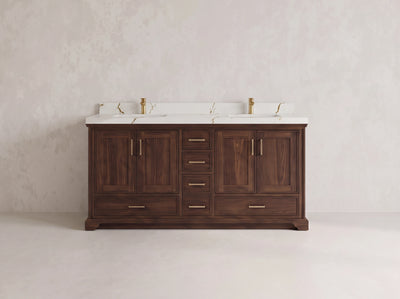 Charlotte Teak Wood 72 in. W x 22 in. D Double Sink Bathroom Vanity