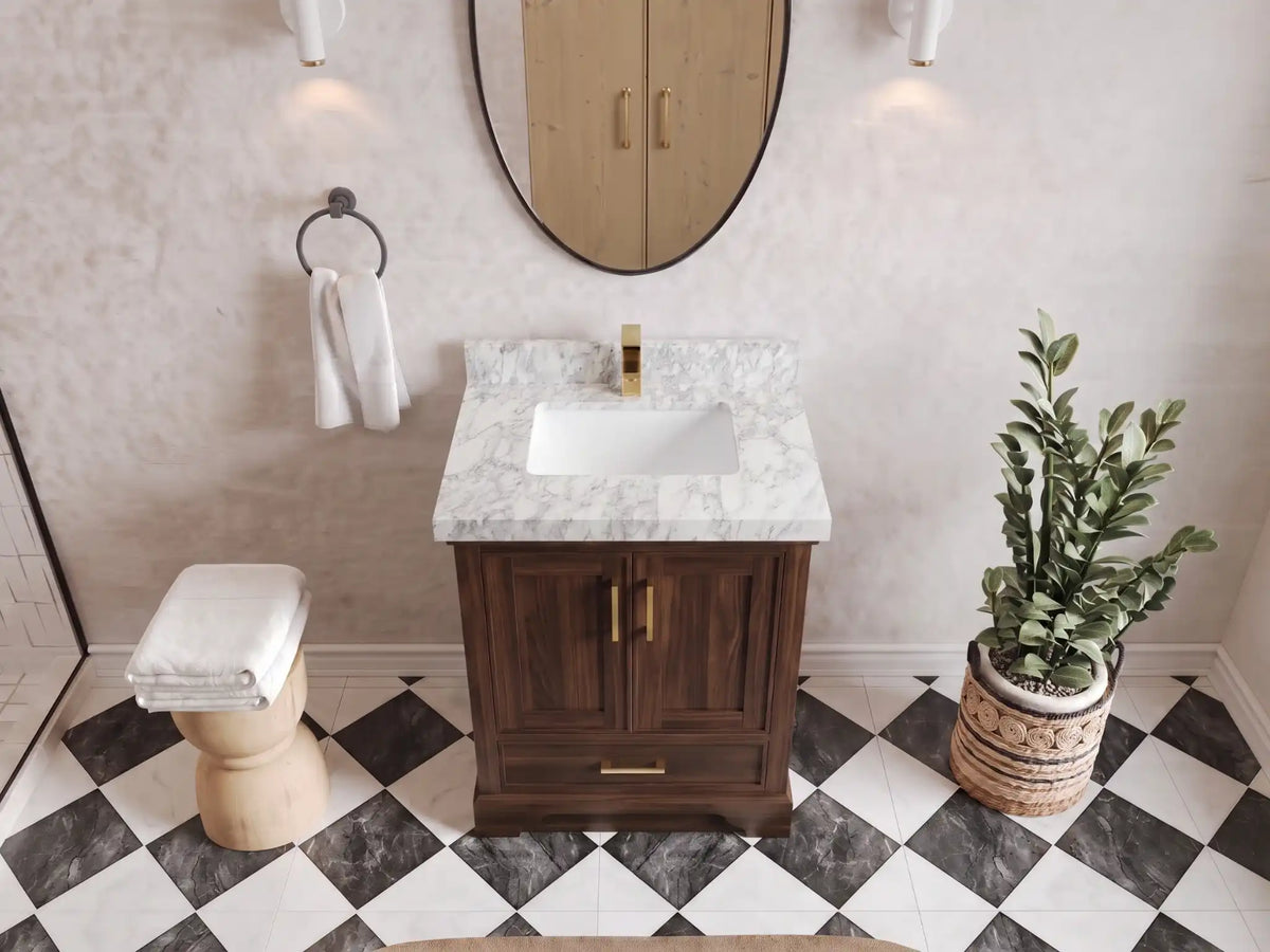 Charlotte 30 in. W x 22 in. D Single Sink Bathroom Teak Wood Vanity