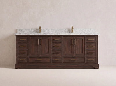 Charlotte Teak Wood 84 in. W x 22 in. D Double Sink Bathroom Vanity