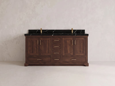 Charlotte Teak Wood 72 in. W x 22 in. D Double Sink Bathroom Vanity