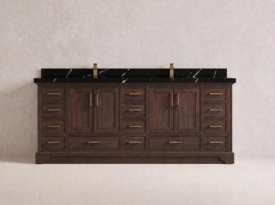 Charlotte Teak Wood 84 in. W x 22 in. D Double Sink Bathroom Vanity