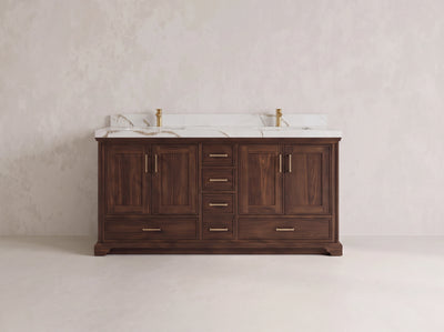 Charlotte Teak Wood 72 in. W x 22 in. D Double Sink Bathroom Vanity