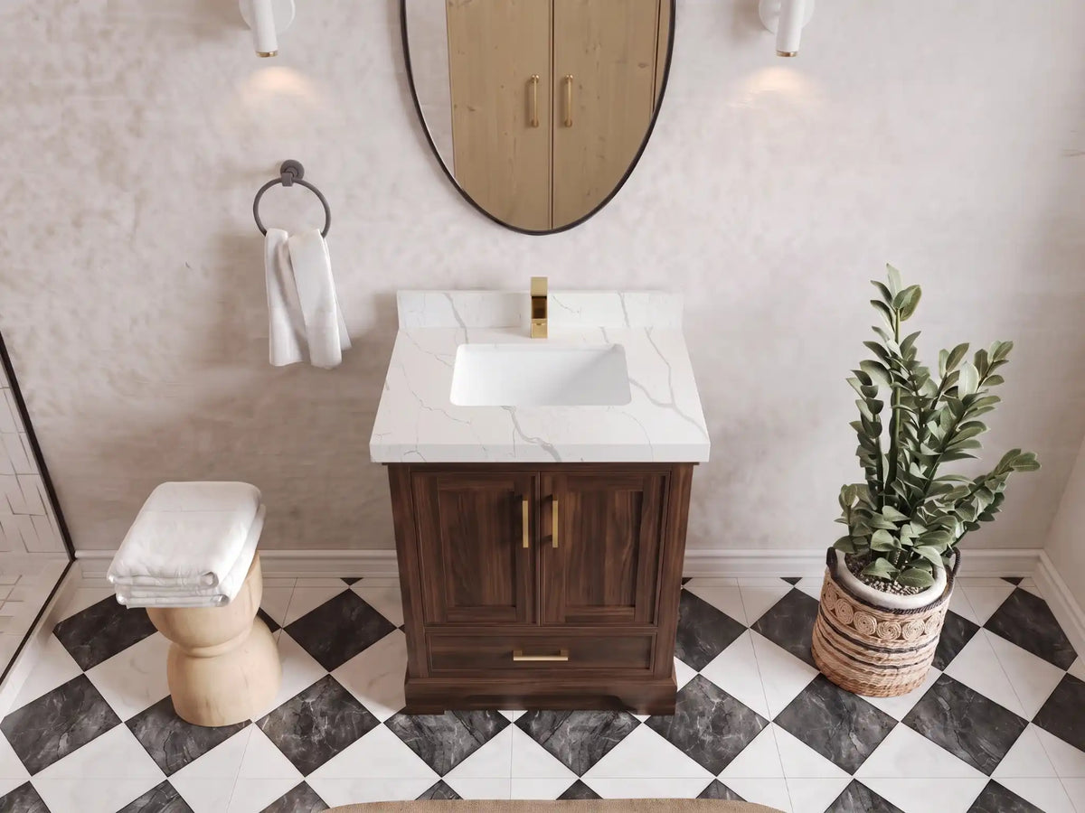 Charlotte 30 in. W x 22 in. D Single Sink Bathroom Teak Wood Vanity