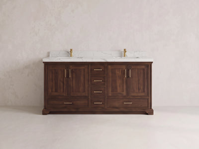 Charlotte Teak Wood 72 in. W x 22 in. D Double Sink Bathroom Vanity