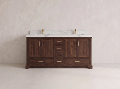 Charlotte Teak Wood 72 in. W x 22 in. D Double Sink Bathroom Vanity