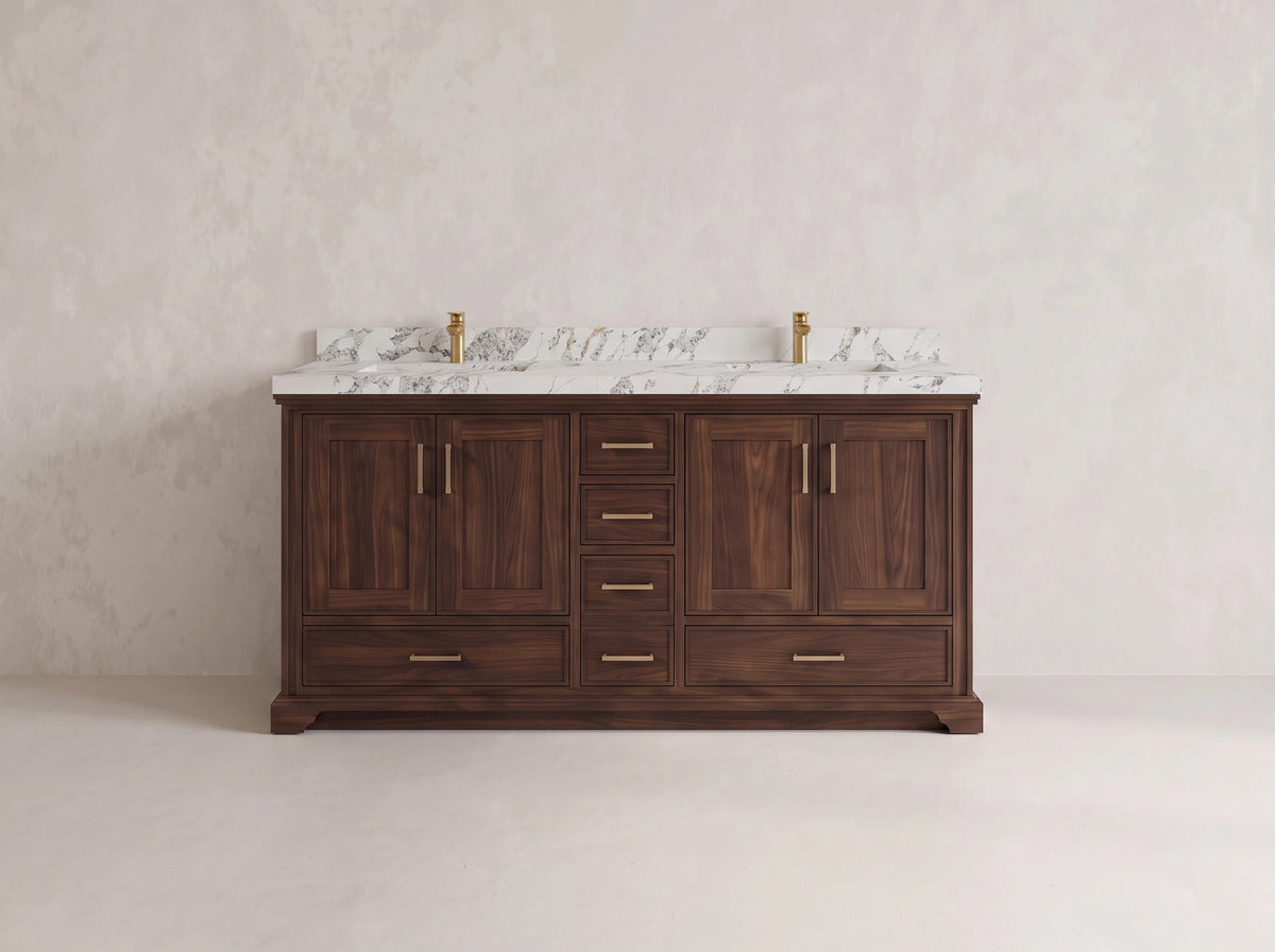 Charlotte Teak Wood 72 in. W x 22 in. D Double Sink Bathroom Vanity
