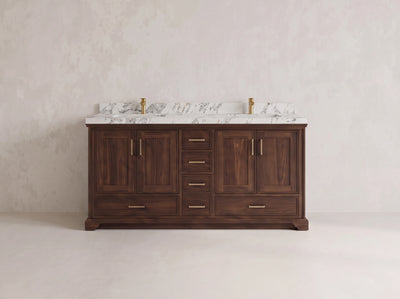 Charlotte Teak Wood 72 in. W x 22 in. D Double Sink Bathroom Vanity