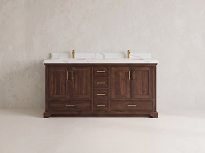 Charlotte Teak Wood 72 in. W x 22 in. D Double Sink Bathroom Vanity