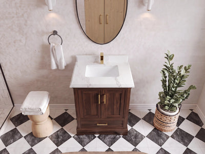 Charlotte 30 in. W x 22 in. D Single Sink Bathroom Teak Wood Vanity