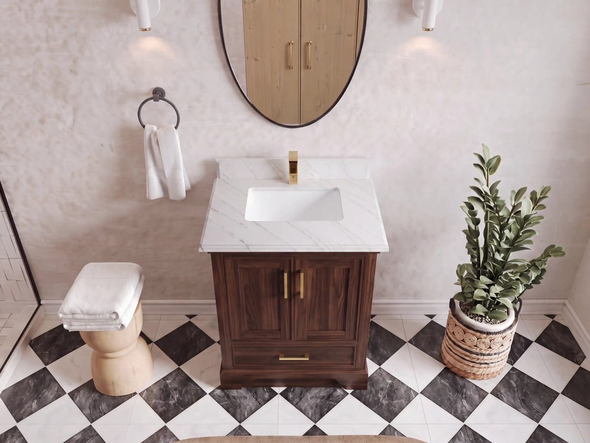 Charlotte 30 in. W x 22 in. D Single Sink Bathroom Teak Wood Vanity