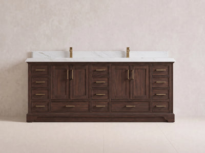 Charlotte Teak Wood 84 in. W x 22 in. D Double Sink Bathroom Vanity