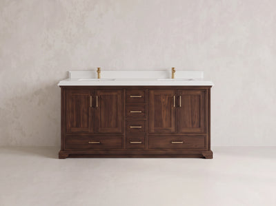 Charlotte Teak Wood 72 in. W x 22 in. D Double Sink Bathroom Vanity