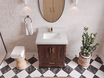 Charlotte 30 in. W x 22 in. D Single Sink Bathroom Teak Wood Vanity