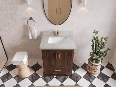 Charlotte 30 in. W x 22 in. D Single Sink Bathroom Teak Wood Vanity