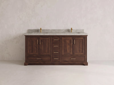 Charlotte Teak Wood 72 in. W x 22 in. D Double Sink Bathroom Vanity