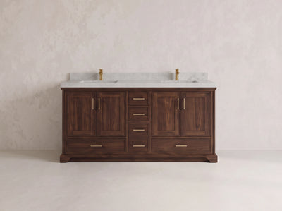 Charlotte Teak Wood 72 in. W x 22 in. D Double Sink Bathroom Vanity