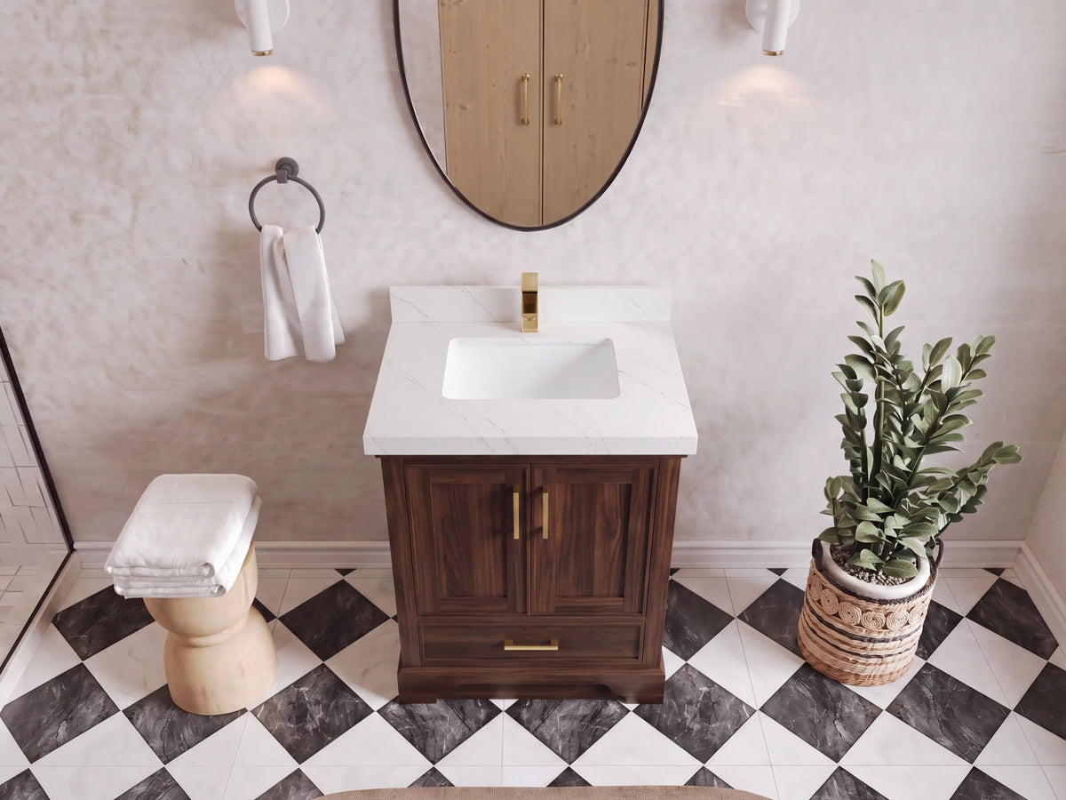 Charlotte 30 in. W x 22 in. D Single Sink Bathroom Teak Wood Vanity