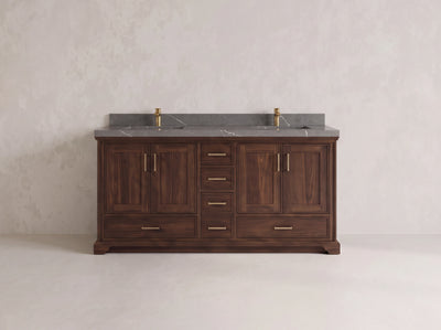 Charlotte Teak Wood 72 in. W x 22 in. D Double Sink Bathroom Vanity
