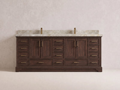 Charlotte Teak Wood 84 in. W x 22 in. D Double Sink Bathroom Vanity