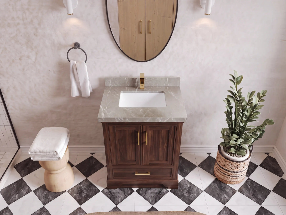 Charlotte 30 in. W x 22 in. D Single Sink Bathroom Teak Wood Vanity