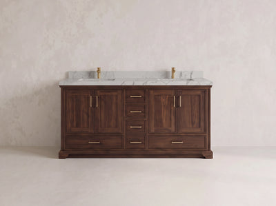Charlotte Teak Wood 72 in. W x 22 in. D Double Sink Bathroom Vanity