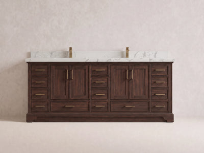 Charlotte Teak Wood 84 in. W x 22 in. D Double Sink Bathroom Vanity