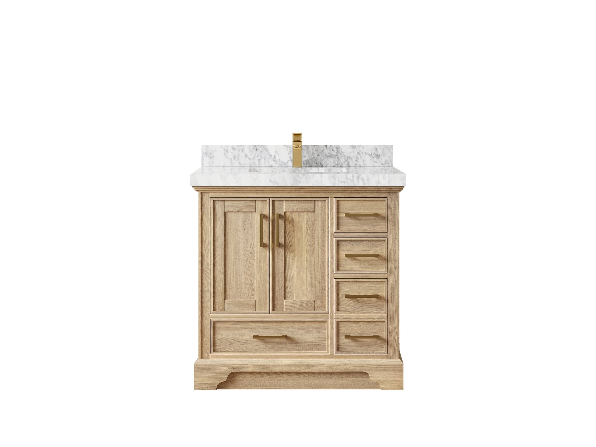 Charlotte White Oak 36 in. W x 22 in. D Center Sink Bathroom Vanity