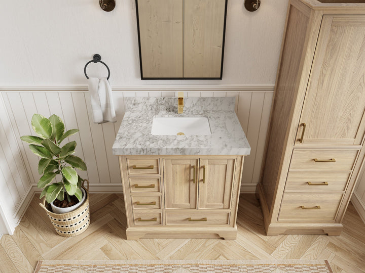 Charlotte White Oak 36" W x 22" D Center Sink Vanity for Sophisticated Bathrooms - photo 20