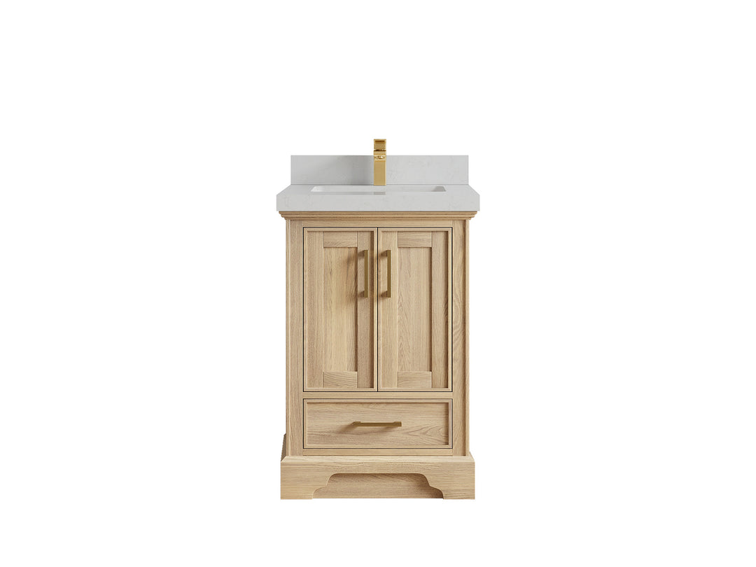 Charlotte White Oak 24 in. W x 22 in. D Single Sink Bathroom Vanity