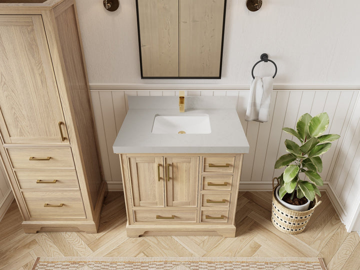Charlotte White Oak 36 in. W x 22 in. D Center Sink Bathroom Vanity - photo 22