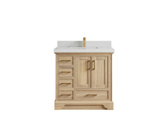 Charlotte White Oak 36 in. W x 22 in. D Center Sink Bathroom Vanity - photo 14