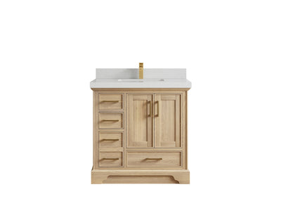 Charlotte White Oak 36 in. W x 22 in. D Center Sink Bathroom Vanity