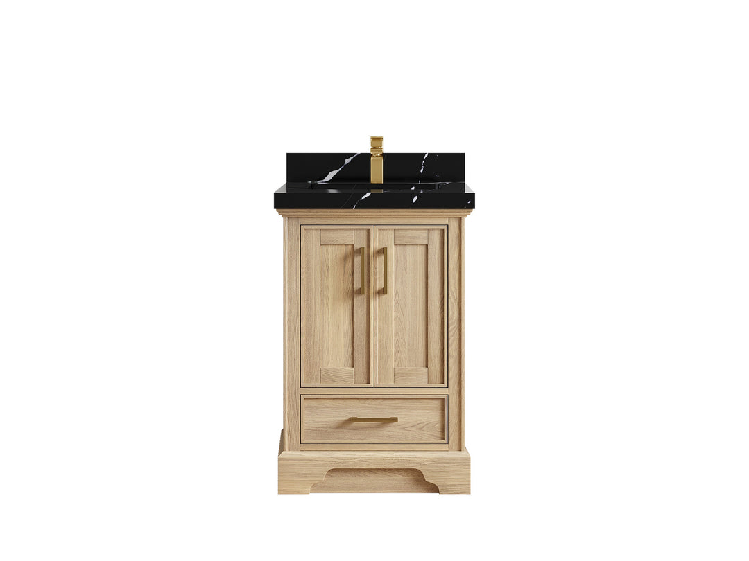 Charlotte White Oak 24 in. W x 22 in. D Single Sink Bathroom Vanity