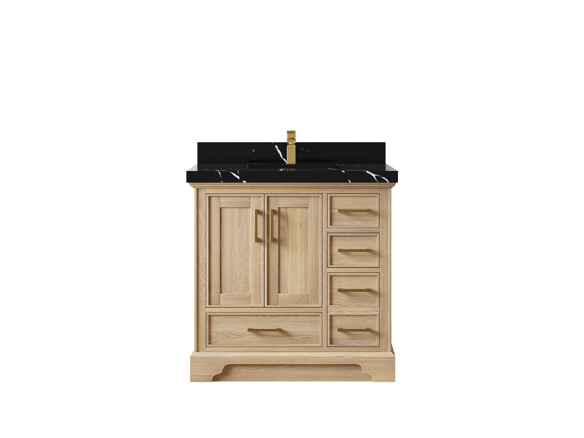 Charlotte White Oak 36 in. W x 22 in. D Center Sink Bathroom Vanity