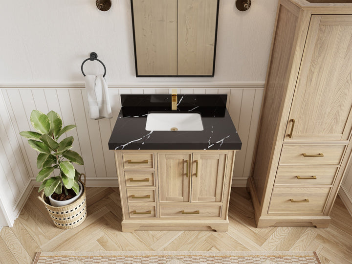 Charlotte White Oak 36" W x 22" D Center Sink Vanity for Sophisticated Bathrooms - photo 32