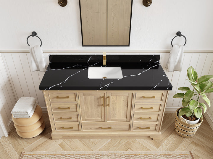 Charlotte White Oak 60 in. W x 22 in. D Single Sink Bathroom Vanity - photo 14