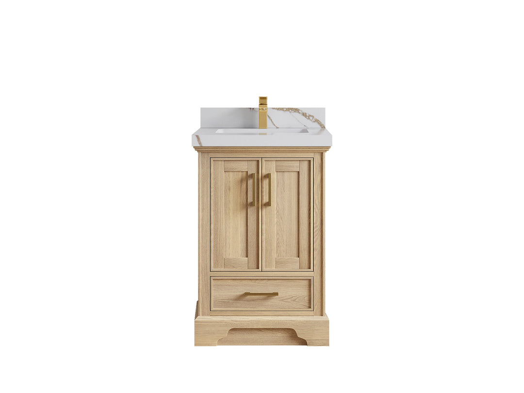 Charlotte White Oak 24 in. W x 22 in. D Single Sink Bathroom Vanity