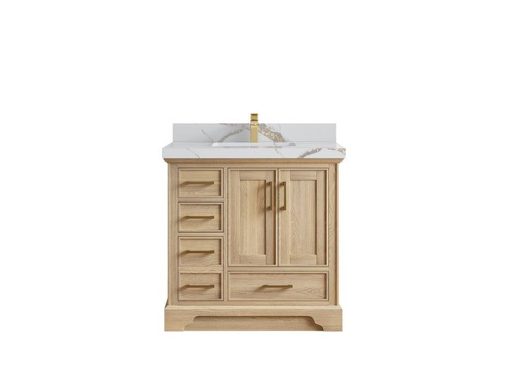 Charlotte White Oak 36" W x 22" D Center Sink Vanity for Sophisticated Bathrooms - photo 35