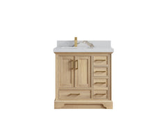 Charlotte White Oak 36 in. W x 22 in. D Left Offset Sink Bathroom Vanity - photo 7