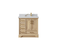 Charlotte White Oak 36 in. W x 22 in. D Right Offset Sink Bathroom Vanity - photo 6