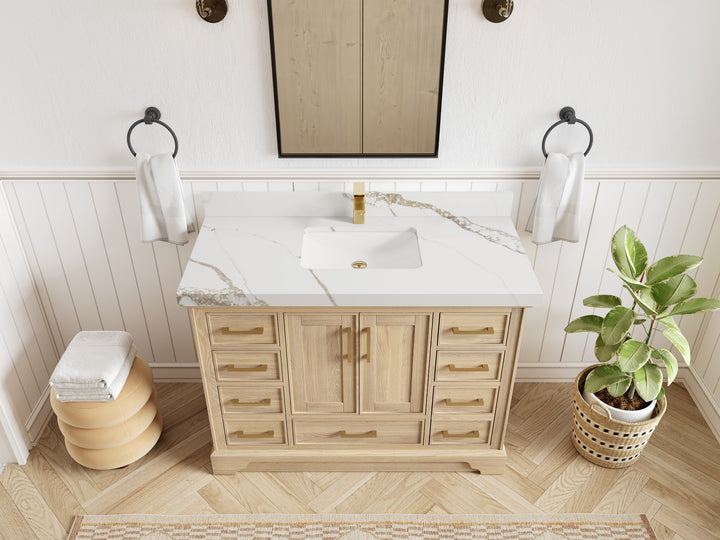 Charlotte White Oak 48 in. W x 22 in. D Single Sink Bathroom Vanity - photo 16