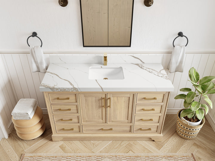 Charlotte White Oak 60 in. W x 22 in. D Single Sink Bathroom Vanity - photo 16