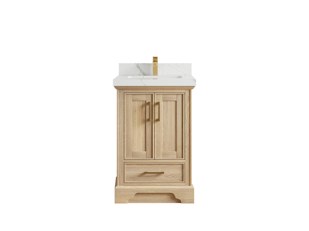 Charlotte White Oak 24 in. W x 22 in. D Single Sink Bathroom Vanity