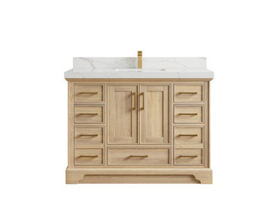 Charlotte White Oak 48 in. W x 22 in. D Single Sink Bathroom Vanity - Willow Bath and Vanity